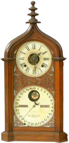 Ithaca Clock Company Steeple Calendar Shelf Clock