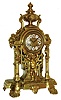 French cast metal 8 days, time and strike, ornate figural mantel clock, Japy Freres movement, c1890