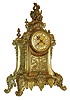 France, ornate cast brass mantel clock, the case with marine ornamentation including dolphins, scallop and other shells, the top with a putto seated in a large scallop shell and blowing a conch horn, the base with scallop, female mask and acanthus ornamented French scroll feet, with central mask of Neptune, gilt dial with applied Roman numeral cartouches, blued steel hands, 8 days, time and strike, pendule a Paris movement signed Japy Freres, and also Popon a Paris, c1880