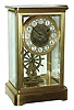 French. Japy Freres 8 days, time and strike, brass and beveled glass crystal regulator with yacht-wheel pendulum, c1900