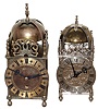 Clocks- 2 (Two) English Lantern clocks both 8 day platform escapement brass movements: (1) Smiths 7 jewel; (2) 