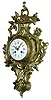 French cast brass cartel wall clock, Japy Freres Medaille DHonneur, 8 days, time and strike, movement with count wheel and bell striking, c1880