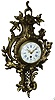 French cast brass cartel wall clock, Japy Freres, time only, tic-tac, 8 days, movement, c1880