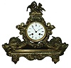 French cast brass, 8 days, time and strike, figural mantel clock, Japy Freres movement, c1880