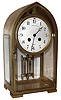 France, Japy Freres, 8 days, time and strike, spring brass movement crystal regulator mantel clock retailed by A. Stowell & Co., Inc., Boston, c1900