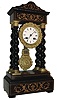 French, Japy Freres, 8 days, time and strike, spring brass movement 4-column Empire portico mantel clock, c1900