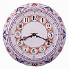 French pressed iron multicolor painted, 8 days, time and strike, wall clock with Japy Freres tic-tac movement, c1910