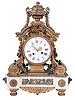 Etienne Lenoir A Paris, France, cast brass and alabaster large 8 day time and strike mantel clock, Japy Freres Medaille D'Or movement with bell and count wheel