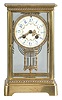 France, Japy Freres, 8 day, time and strike, spring brass movement crystal regulator mantel with brilliant surround dial.