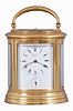 Drocourt, for Henry Capt. Geneva, a large, oval cased, hour repeating carriage clock, the glazed case with molded top and base, Roman numeral white enamel dial, blued steel Breguet style hands, 8 day time, strike and alarm movement with lever platform, repeating the last hour on demand, the back plate with Drocourt's mark, and also 