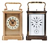 Carriage clocks- 2 (Two), both French, the first with glazed, gilt Corniche case marked 