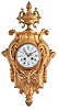 French, Japy Freres hanging cartel clock, 8 day, time and strike, spring driven brass movement in gilt brass case