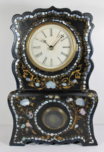 Antique American Clock Co paper mache shelf Clock