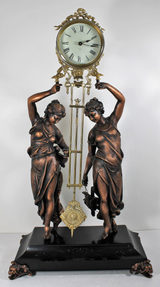 Antique Ansonia Double figure swing Clock