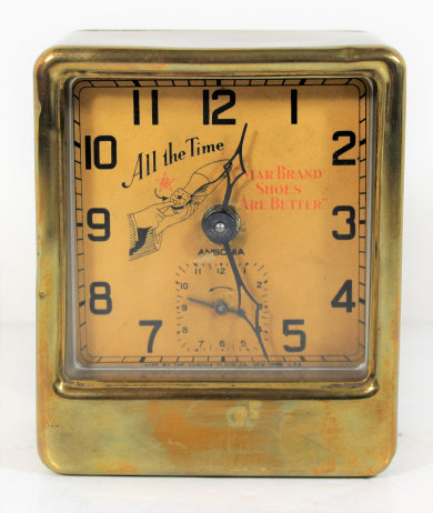 Antique Ansonia Square Pirate advertiser Clock