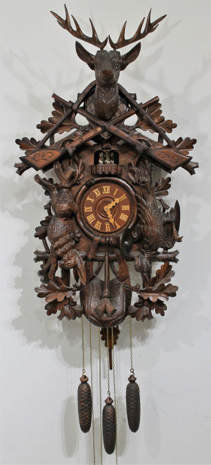 Antique Anton Schneider Sohn Regal Hunter cuckoo modern Clock