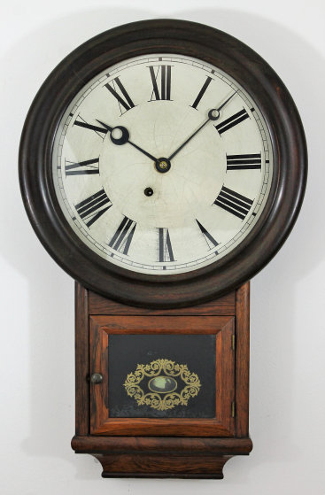 Antique Atkins Round Top Drop Clock
