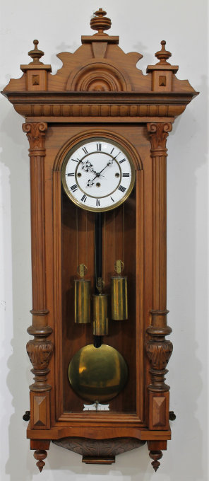 Antique Austrian 3 wt petite sonnerie Vienna Clock