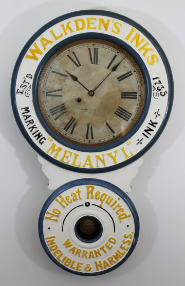 Antique Baird Walkden's Inks advertiser Clock