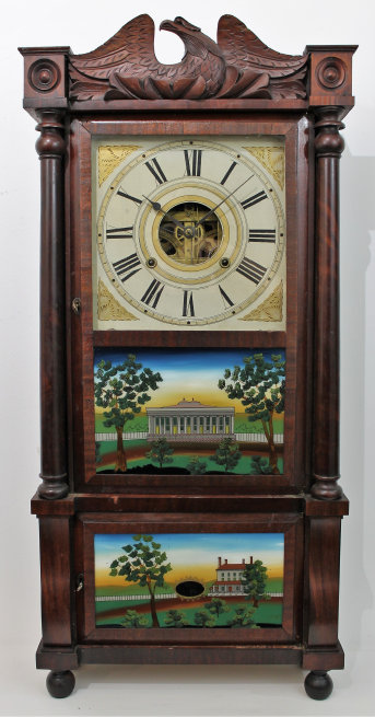 Antique Birge & Fuller Patent Brass Eight Day Clock Clock