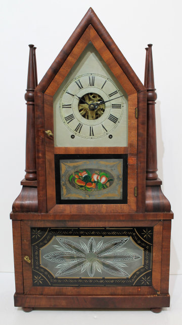 Antique Birge & Fuller candlestick double steeple wagonspring Clock — Antique Clocks Price Guide