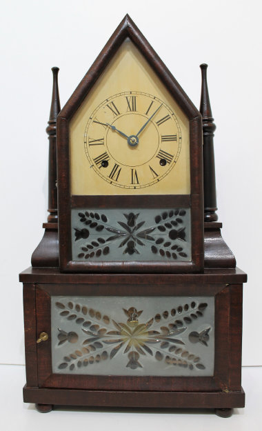 Antique Birge & Fuller single candlestick double steeple Clock — Antique Clocks Price Guide