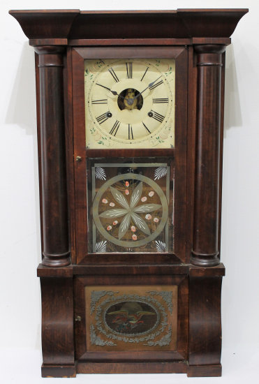 Antique Birge & Peck Extra 8 Day Brass Clock Clock