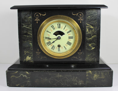 Antique Boston Clock Co marble mantel Clock