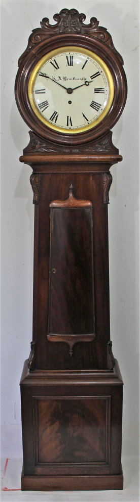 Antique Braithwaite Scottish drum head tall case Clock