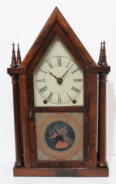 Antique Brewster & Ingrahams four post steeple Clock
