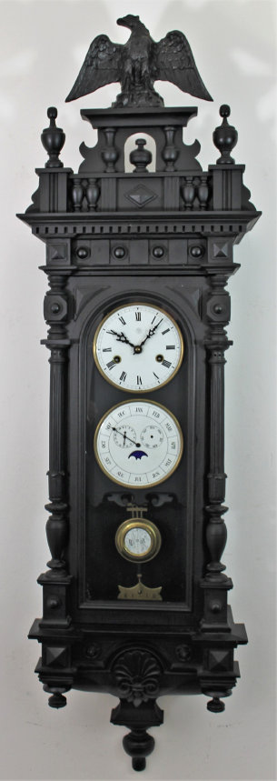Antique Chinese repro Vienna calendar Clock