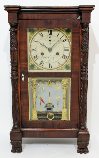 Antique Curtis & Clark 8 day brass shelf clock Clock — Antique Clocks Price Guide