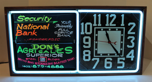Antique Electric Ad Clock Action Ad Clock neon Clock — Antique Clocks Price Guide