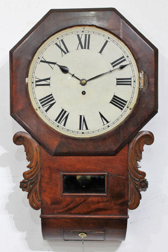 Antique English Octagon drop fusee Clock — Antique Clocks Price Guide