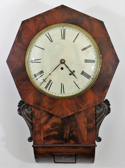 Antique English octagon drop Clock — Antique Clocks Price Guide