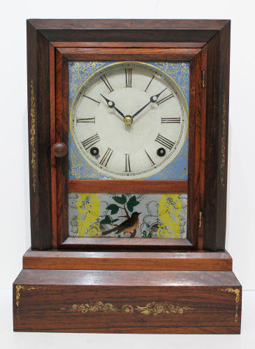 Antique Forestville gilt-stenciled cottage Clock — Antique Clocks Price Guide