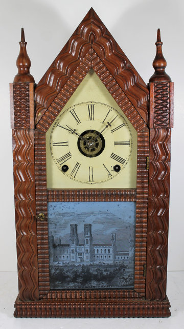 Antique Forestville ripple-front steeple Clock — Antique Clocks Price Guide