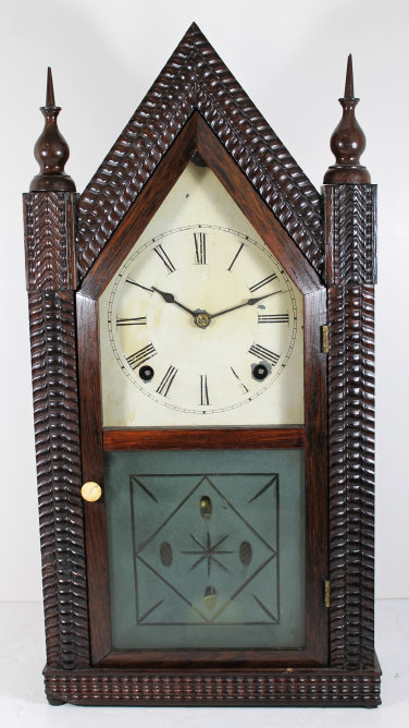 Antique Forestville ripple-front steeple Clock — Antique Clocks Price Guide