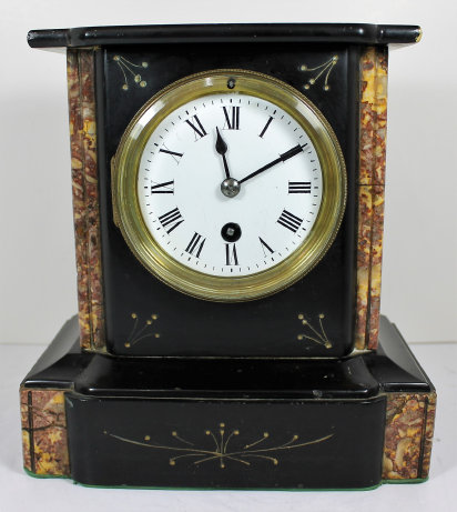 Antique French black marble Clock — Antique Clocks Price Guide