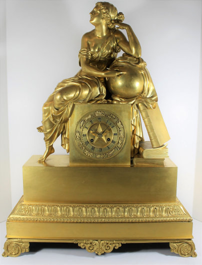 Antique French gilded empire figural Clock — Antique Clocks Price Guide