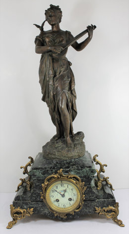 Antique French marble figural Clock — Antique Clocks Price Guide