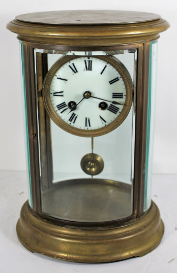 Antique French oval crystal regulator Clock — Antique Clocks Price Guide