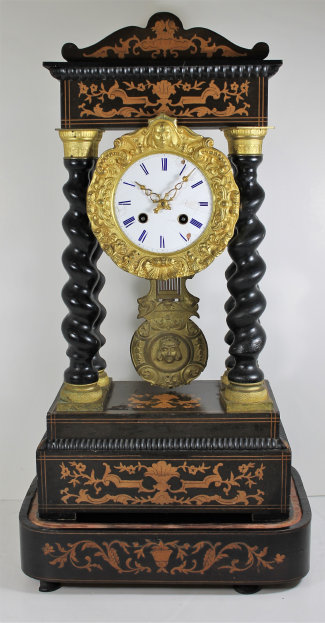 Antique French portico wood Clock — Antique Clocks Price Guide