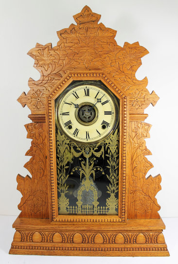 Antique Gilbert Geranium Clock — Antique Clocks Price Guide