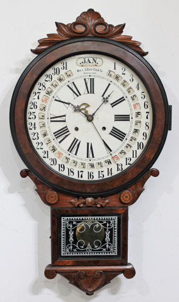 Antique Gilbert Office Drop Calendar Clock — Antique Clocks Price Guide