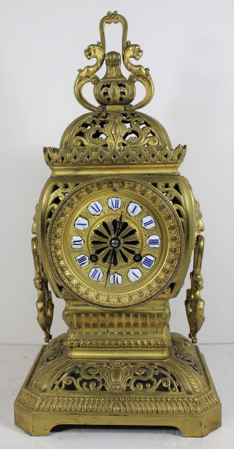 Antique Henri brass table clock Clock — Antique Clocks Price Guide
