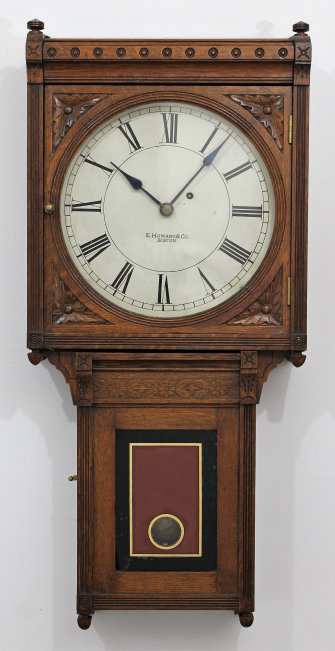 Antique Howard No. 75 oak dark stain Clock — Antique Clocks Price Guide