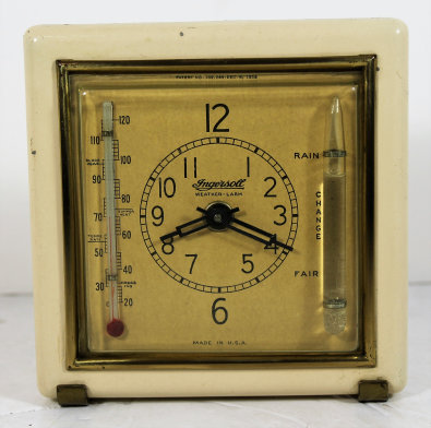 Antique Ingersoll Weather Alarm Clock — Antique Clocks Price Guide