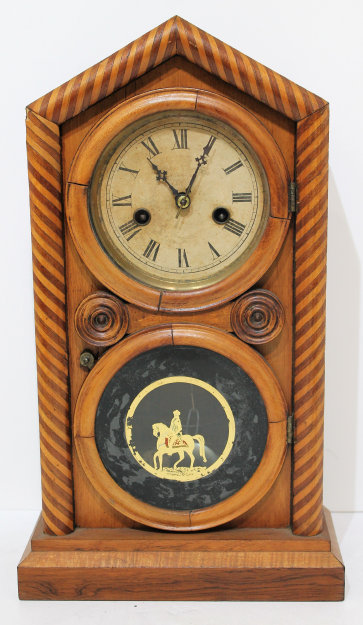 Antique Ingraham Doric Mosaic Front Clock — Antique Clocks Price Guide