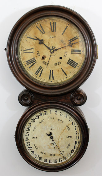 Antique Ingraham Ionic Calendar Clock — Antique Clocks Price Guide